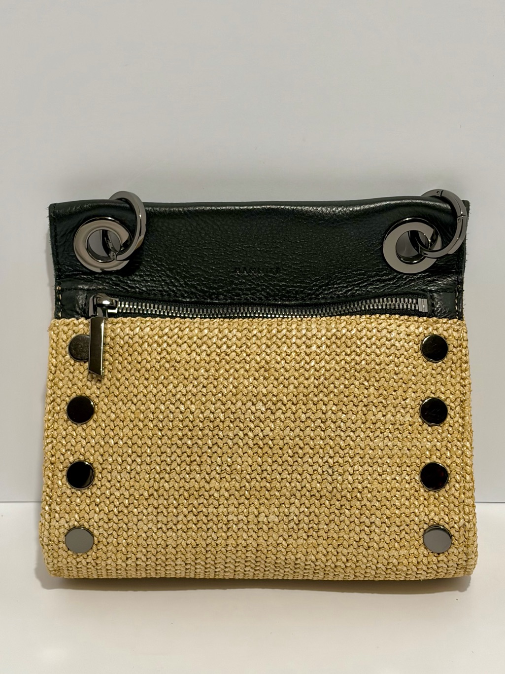Hammitt Tony Small Crossbody Bag In Chaparral Raffia With Gunmetal Hardware — image 5 of 8